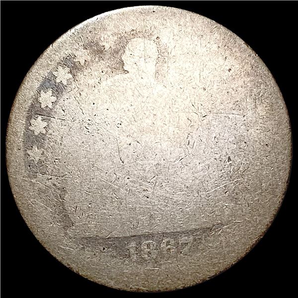 1867 Seated Liberty Quarter NICELY CIRCULATED