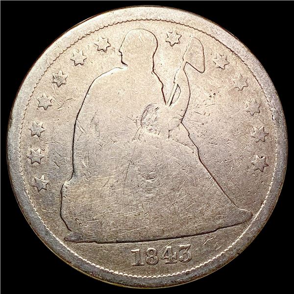1843 Seated Liberty Dollar NICELY CIRCULATED