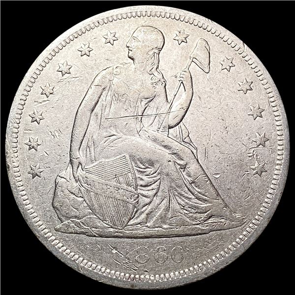 1860-O Seated Liberty Dollar LIGHTLY CIRCULATED