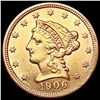 Image 1 : 1906 $2.50 Gold Quarter Eagle CLOSELY UNCIRCULATED