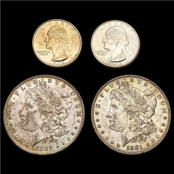 1881-1936 Varied US Silver Coinage Lot [4 Coins] HIGH GRADE