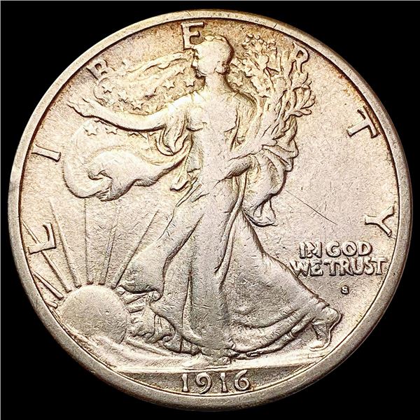 1916-S Walking Liberty Half Dollar CLOSELY UNCIRCULATED