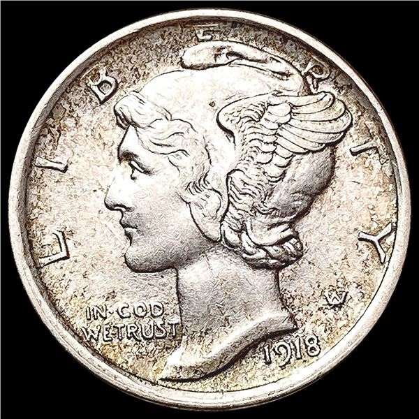 1918-D Mercury Dime CLOSELY UNCIRCULATED