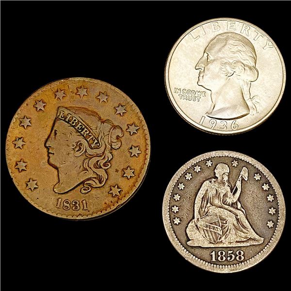 [3] 1831-1936 Varied US Coinage Lot HIGH GRADE