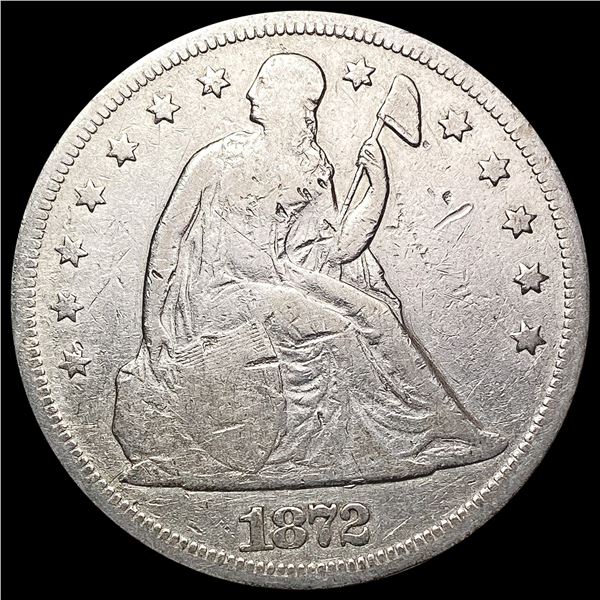 1872 Seated Liberty Dollar NICELY CIRCULATED