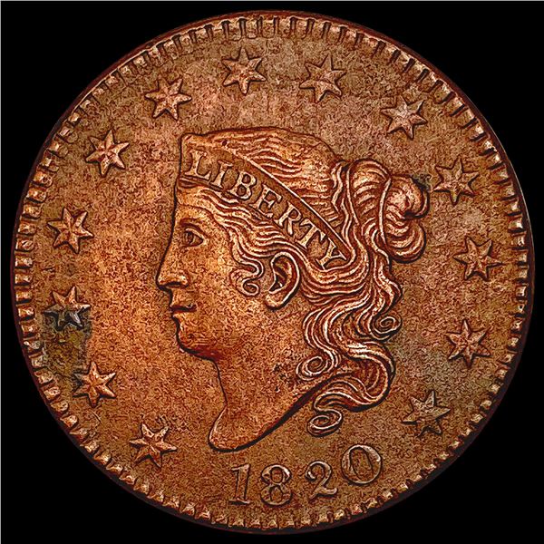 1820 Coronet Head Large Cent CHOICE AU