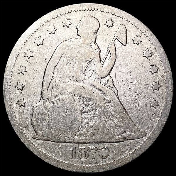 1870 Seated Liberty Dollar NICELY CIRCULATED