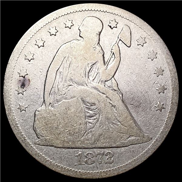 1872 Seated Liberty Dollar NICELY CIRCULATED