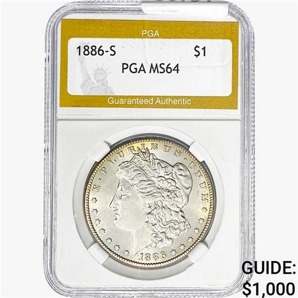 1886-S Morgan Silver Dollar PGA MS64