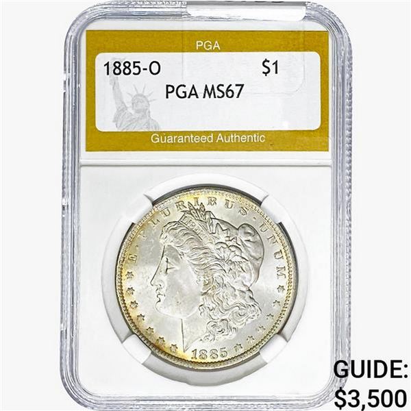 1885-O Morgan Silver Dollar PGA MS67