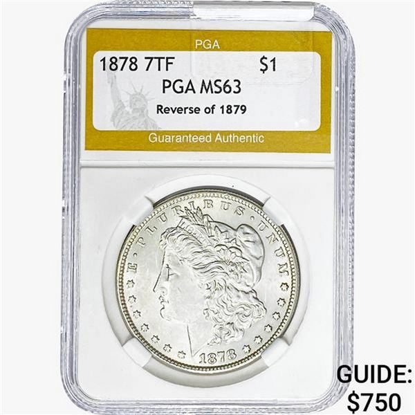 1878 REV 79 Morgan Silver Dollar PGA MS63