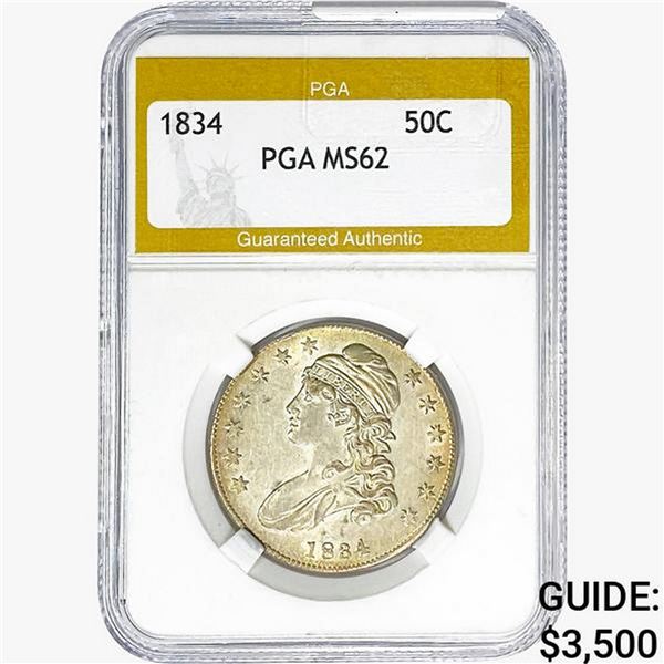 1834 Capped Bust Half Dollar PGA MS62