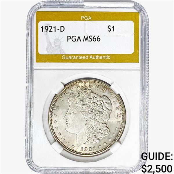 1921-D Morgan Silver Dollar PGA MS66