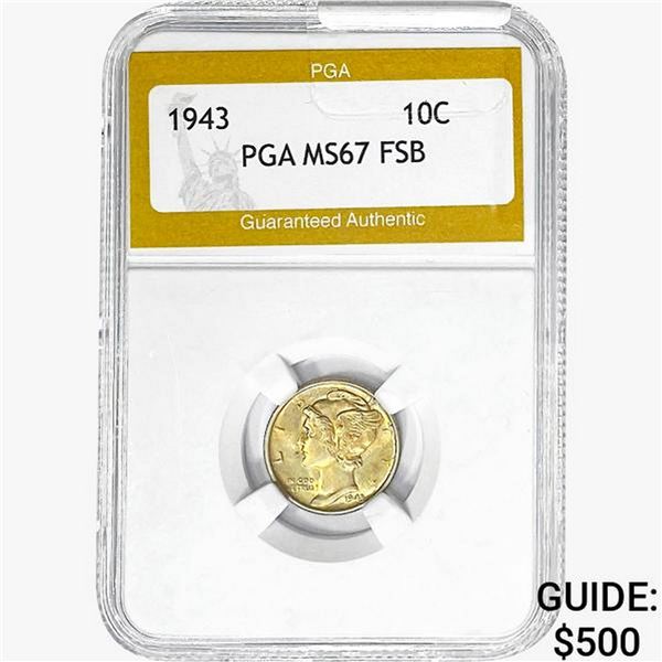 1943 Mercury Silver Dime PGA MS67 FSB