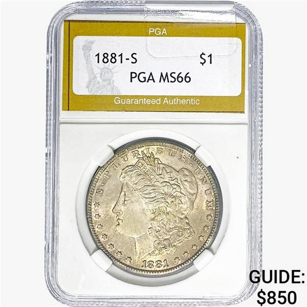 1881-S Morgan Silver Dollar PGA MS66