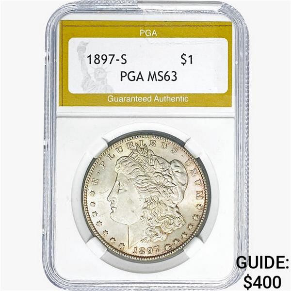 1897-S Morgan Silver Dollar PGA MS63