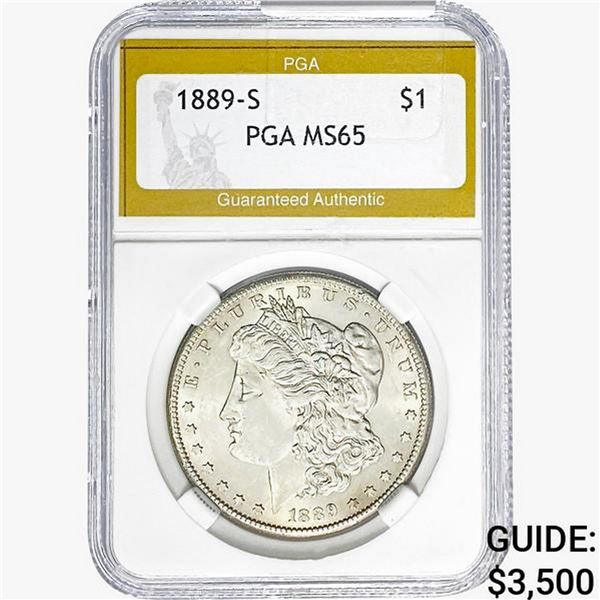 1889-S Morgan Silver Dollar PGA MS65