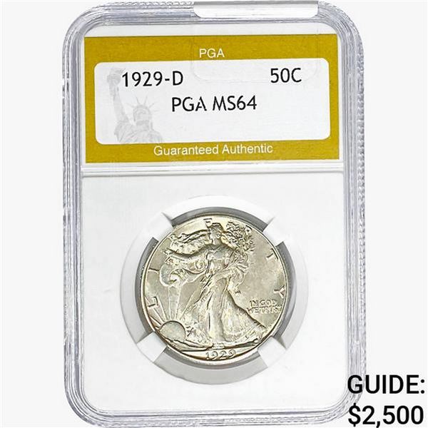 1929-D Walking Liberty Half Dollar PGA MS64
