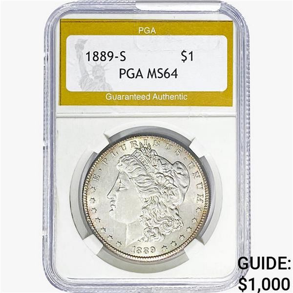 1889-S Morgan Silver Dollar PGA MS64