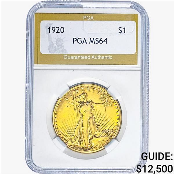 1920 $20 Gold Double Eagle PGA MS64