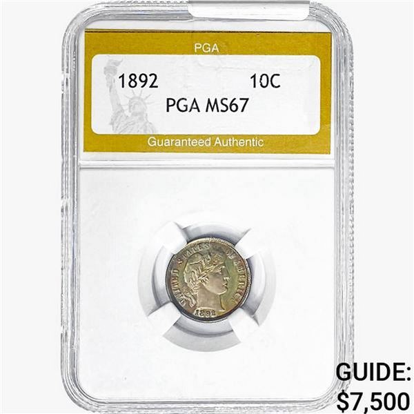 1892 Barber Dime PGA MS67
