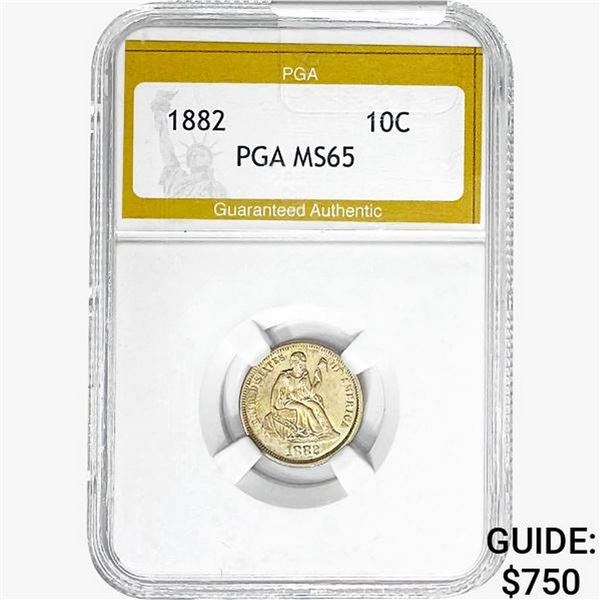 1882 Seated Liberty Dime PGA MS65