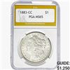 Image 1 : 1883-CC Morgan Silver Dollar PGA MS65