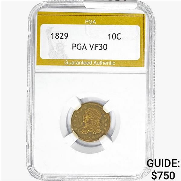1829 Capped Bust Dime PGA VF30