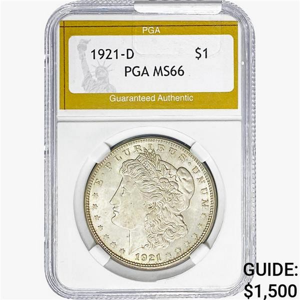 1921-D Morgan Silver Dollar PGA MS66