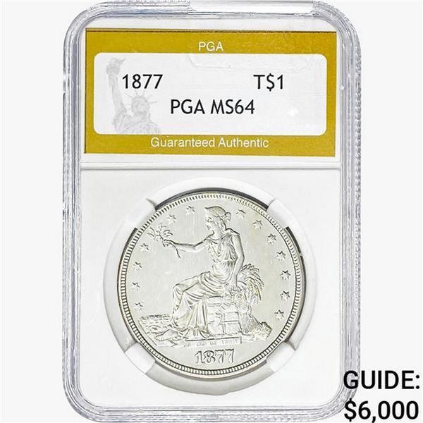 1877 Silver Trade Dollar PGA MS64
