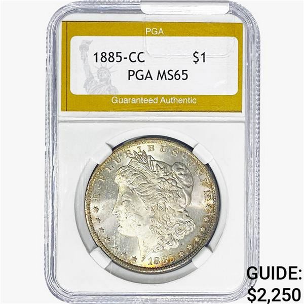 1885-CC Morgan Silver Dollar PGA MS65