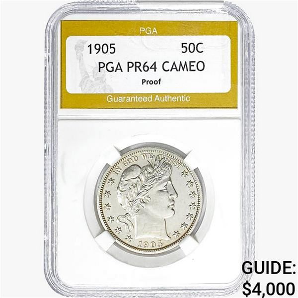 1905 Barber Half Dollar PGA PR64 PROOF, CAMEO