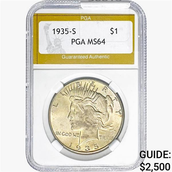 1935-S Silver Peace Dollar PGA MS64