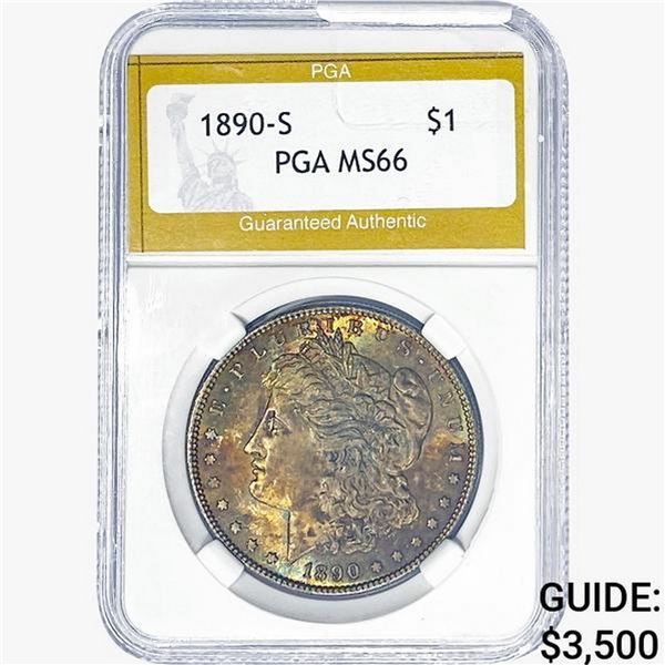 1890-S Morgan Silver Dollar PGA MS66