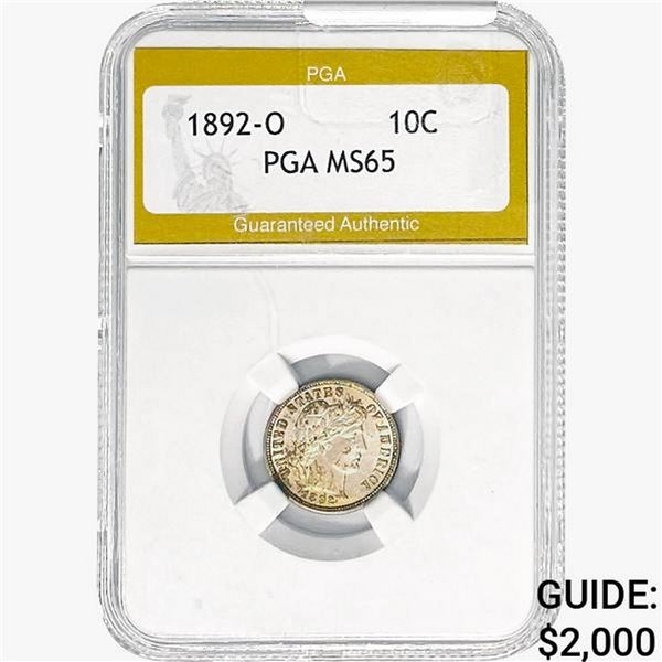 1892-O Barber Dime PGA MS65