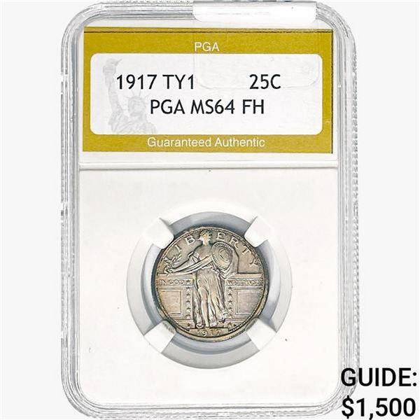 1917 Standing Liberty Quarter PGA MS64 FH, TY 1