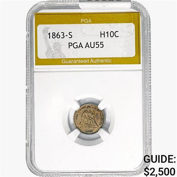1863-S Seated Liberty Half Dime PGA AU55