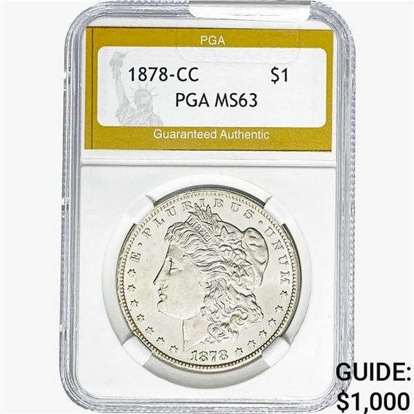 1878-CC Morgan Silver Dollar PGA MS63