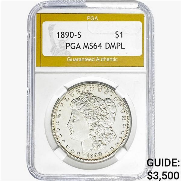 1890-S Morgan Silver Dollar PGA MS64 DMPL