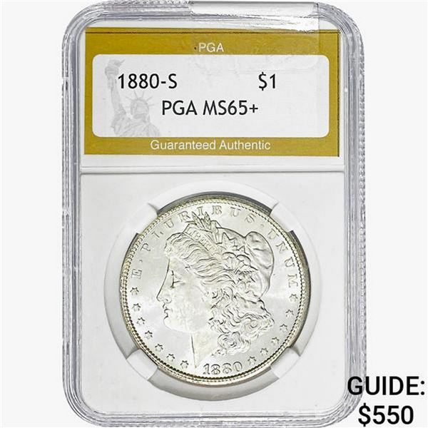 1880-S Morgan Silver Dollar PGA MS65+