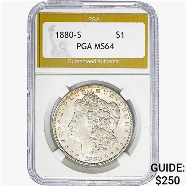 1880-S Morgan Silver Dollar PGA MS64