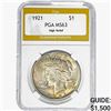 1921 Silver Peace Dollar PGA MS63 HR