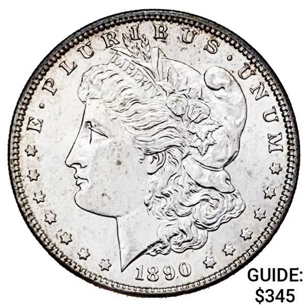 1890-S UNC Morgan Silver Dollar W/ANICS Photo Cert.