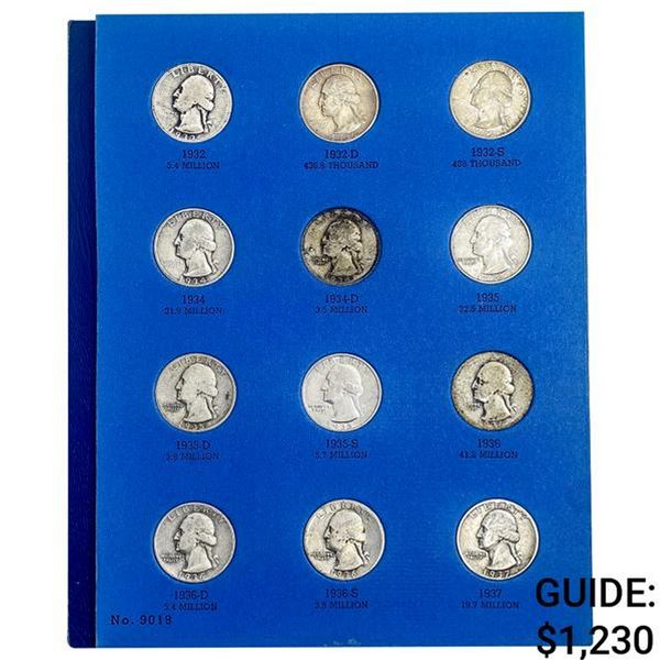 1932-1945 Washington Quarter Album (37 Coins)