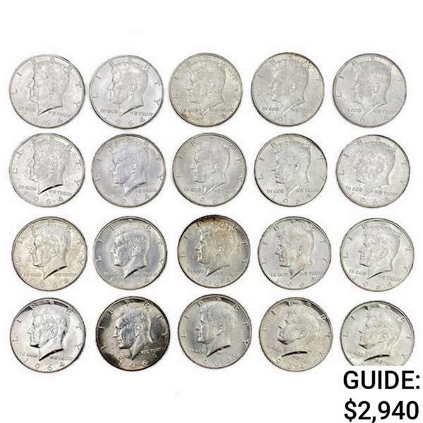 1964 Kennedy Half Dollar   (20 Coins)