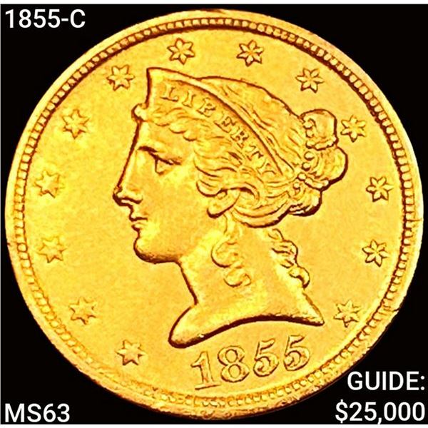 1855-C $5 Gold Half Eagle CHOICE BU