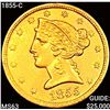 Image 1 : 1855-C $5 Gold Half Eagle CHOICE BU