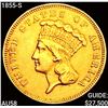 1855-S $3 Gold Piece CHOICE AU