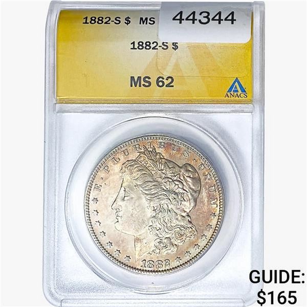 1882-s Morgan Silver Dollar ANACS MS62