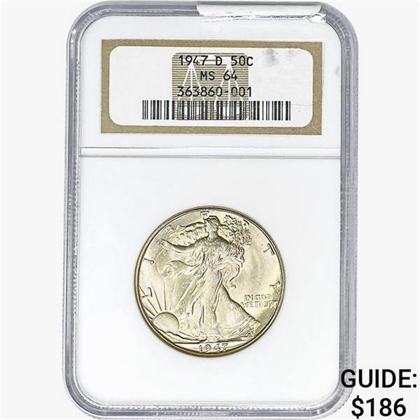 1947-D Walking Liberty Half Dollar NGC MS64